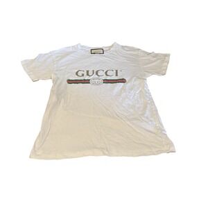 Gucci Back Thorn Flower Short Sleeve 2017 Vintage Logo T-Shirt‎ Size S